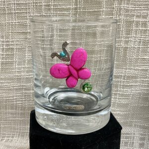 Whiskey Rocks Glass - Rocks #102 (Pink Butterfly)