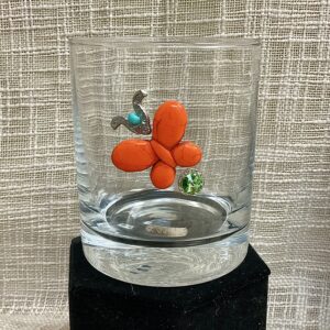 Whiskey Rocks Glass - Rocks #104 (Orange Butterfly)