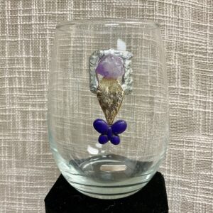 Stemless Wine Glass - Wine #306 (Butterfly & Quartz)
