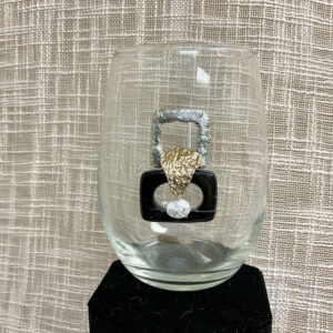 Stemless Wine Glass - Wine #320 Semi-Precious (Black Onyx)