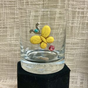 Whiskey Rocks Glass - Rocks #105 (Yellow Butterfly)