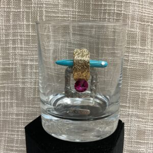 Whiskey Rocks Glass - Rocks #109 Crystal (Turquoise)