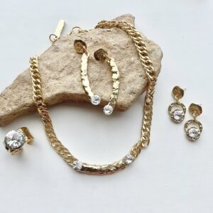All Gold Diamond-Cut Chain Necklace and Set #229